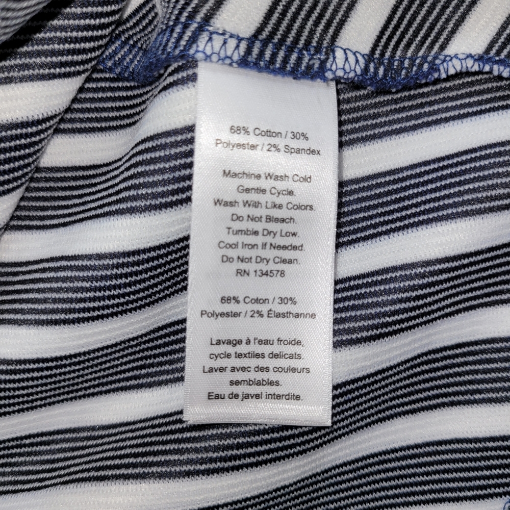 Vineyard Vines Off-the-Shoulder Navy & White Midi Dress – Size Small - Picture 7 of 10